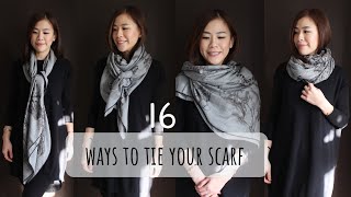 16 Ways To Tie A Scarf How I Style My Hermes Shawl Fashion Hacks Every Girl Must Know [upl. by Dennie730]