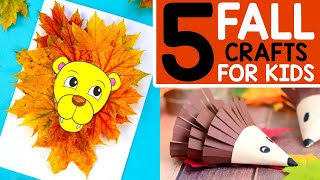 FALL CRAFTS  5 Easy Fall Crafts for Kids [upl. by Baptlsta]