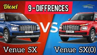 New Venue SX vs SX O Diesel Comparison 🔥 Detailed Comparison in Hindi 🔥 Vahan Official [upl. by Eadahc]