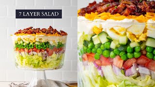 7 LAYER SALAD » easy lunch recipe [upl. by Haorbed332]