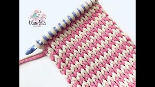 TUNISIAN KNIT STITCH CROCHET  BEGINNER [upl. by Eirovi]