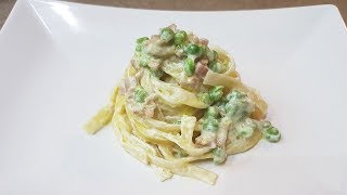 TAGLIATELLE PANNA COTTO E PISELLI  FoodVlogger [upl. by Lawan]