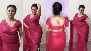 Hot desi aunty dancing in red saree 🌝 [upl. by Niltyak275]