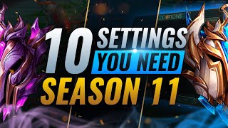 10 CRUCIAL SETTINGS That Will INCREASE YOUR RANK in Season 11  League of Legends [upl. by Aical]