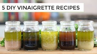 5 DIY SALAD DRESSING RECIPES  quick  easy [upl. by Llerahc]