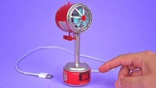 Making an Amazing Mini USB Fan with Soda Cans and DC Motor [upl. by Akamahs]