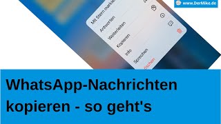 WhatsApp Nachrichten kopieren – so gehts [upl. by Rodgiva653]