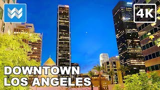 4K Downtown Los Angeles at Night  Walking Tour amp Travel Guide 🎧 Binaural City Sound [upl. by Ahiel]