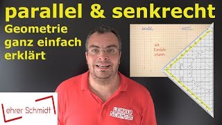 parallel und senkrecht  Mathematik  ganz einfach erklärt  Lehrerschmidt [upl. by Yesiad497]