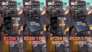 RYZEN 7 5700G vs 4750G vs RYZEN 5 5600G vs 4650G 7Games  FHD  1080p [upl. by Nesahc]