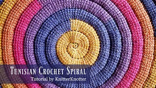 Tunisian Crochet Spiral Tutorial  Right handed [upl. by Kcirdek866]