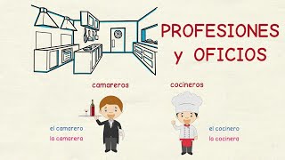 Aprender español Profesiones y oficios I 👷 nivel básico [upl. by Odlanra]