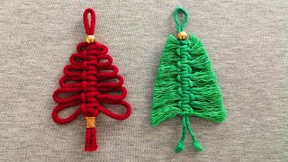 DIY 🎄 ARBOLITOS 🎄 de NAVIDAD en MACRAME paso a paso  DIY Macrame Christmas Tree Ornament [upl. by Aenil]