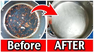 How To Clean Burnt Stainless Steel Pan [upl. by Therese421]