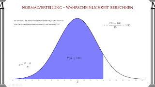 Normalverteilung Wahrscheinlichkeit berechnen  Mathago [upl. by Tortosa]