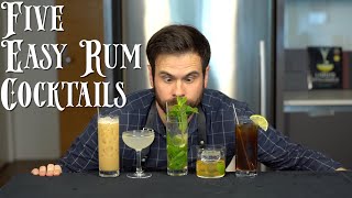 The 5 Easiest RUM Cocktails to Make at Home [upl. by Ahsilac187]