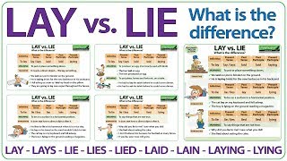 LAY vs LIE in English  What is the difference  Learn English Grammar Rules [upl. by Eisac]