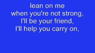 Lean On Me Micheal Bolton LYRICS YouTube [upl. by Perusse]