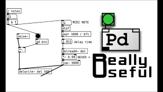 PureData tutorials  rich synthesis 8  Plucked String [upl. by Nettirb578]