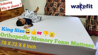 Unboxing and Overview of Wakefit quotOrthopedic Memory Foamquot King Size Mattress 78X72X8 Inch [upl. by Letnom]