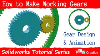 Solidworks spur gear design and animation [upl. by Iverson]