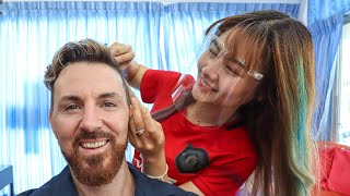 Pretty Thailand Barber Earns BIG TIP [upl. by Rachaba414]