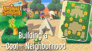 Building a Neighborhood That Looks Cute on my Map  animal crossing new horizons speed build [upl. by Ynehpets]