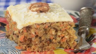 Carrot Sheet Cake Recipe Demonstration  Joyofbakingcom [upl. by Nollie]