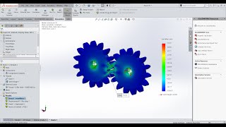 Gears Analysis using SolidWorks Simulation [upl. by Howard]