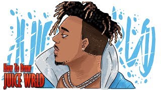 How To Draw JUICE WRLD step by step [upl. by Eanej577]