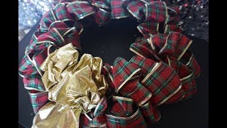 DIY Ribbon Wreath  Quick and EasyTutorial [upl. by Sido]