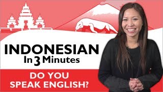 Learn Indonesian  Indonesian in Three Minutes  Do you speak English [upl. by Alahcim]