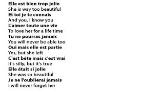 Elle était si jolie  Alain Barrière Karaoke Lyric Parole English translation [upl. by Kelbee]