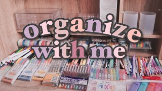 ORGANIZE WITH ME 💫 2020 • stationery collection • stickers • notepads • pens • washi tapes • stamps [upl. by Ollie]