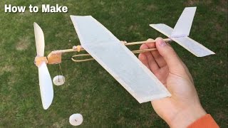 How to Make a Simple Rubber Band Powered Airplane at Home [upl. by Yrad605]