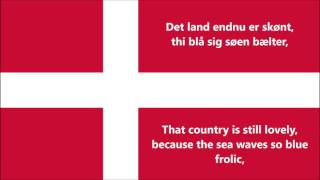 Anthem of Denmark  Danmarks Nationalsang DKEN lyrics [upl. by Kirbie]