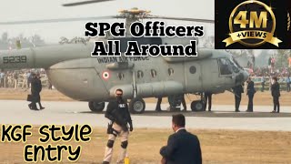 SPG officers amp PM Narendra Modi Grand Entry in KGF Style Under IAF amp SPG Security in Mi17 Helicopter [upl. by Kore]