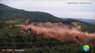 Brumadinho dam collapse footage Brazil [upl. by Oisorbma]