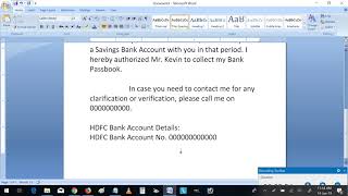 Authority letter to collect Bank Passbook [upl. by Salina]