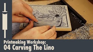 Linocut Printmaking Tutorial 04 Carving The Block [upl. by Casta991]