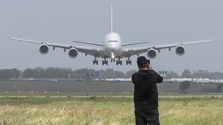 AIRBUS A380 GO AROUND LANDING DEPARTURE  10 MINUTES A380 review of 2019 4K [upl. by Nebra]