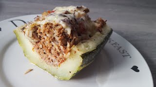 Marrow recipe  stuffed zucchini  courgette  nadziewana cukinia [upl. by Atsillac522]