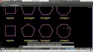 How to Draw Pentagons Hexagons amp Octagons Using the Polygon Command in AutoCAD [upl. by Sible]