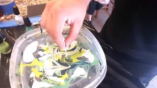 DIY Water Marbling onto a canvas [upl. by Arakaj]