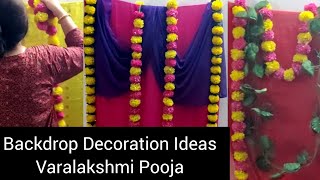 Varalakshmi Pooja Backdrop Decoration Ideas [upl. by Anilah]