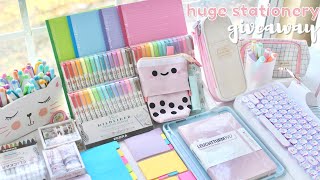 Huge school supplies haul ✨ stationery giveaway 2021 [upl. by Enneillij297]