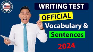 US Citizenship Test OFFICIAL Writing Test Vocabulary amp Sample Sentences [upl. by Wernick]