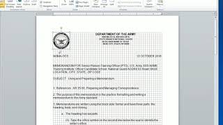 How To Write An Army Memo IAW AR 2550 [upl. by Akenihs]