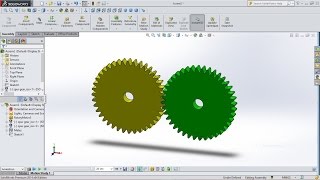 SolidWorks Tutorial Gear Mate And Rotation [upl. by Adnohsal]