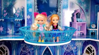 ICE castle  Elsa and Anna toddlers  Big surprise [upl. by Frankel]